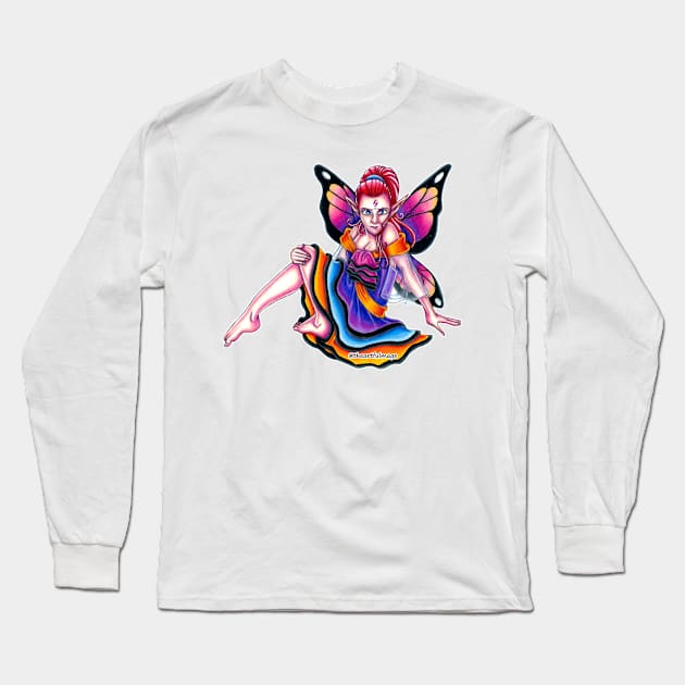 Lucielle Sunset Fairy Long Sleeve T-Shirt by Artful Magic Shop